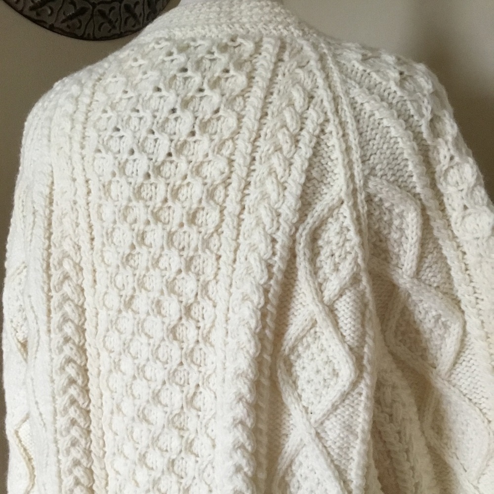Donegal Collection Aran Handknit by Magee Wool Knit Cardigan - Picture 7 of 11